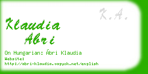 klaudia abri business card